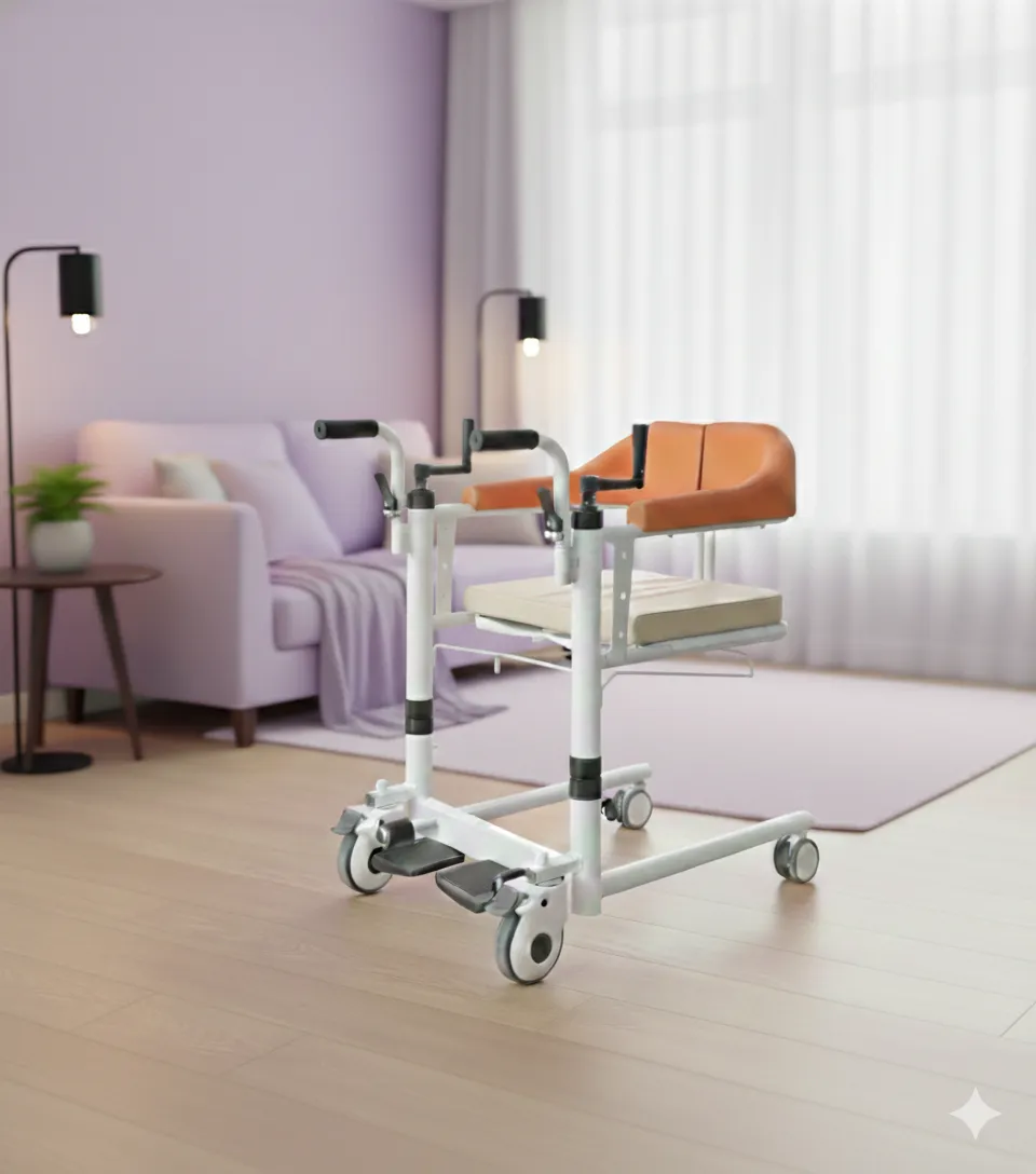 Transfer chair dengan latar ungu